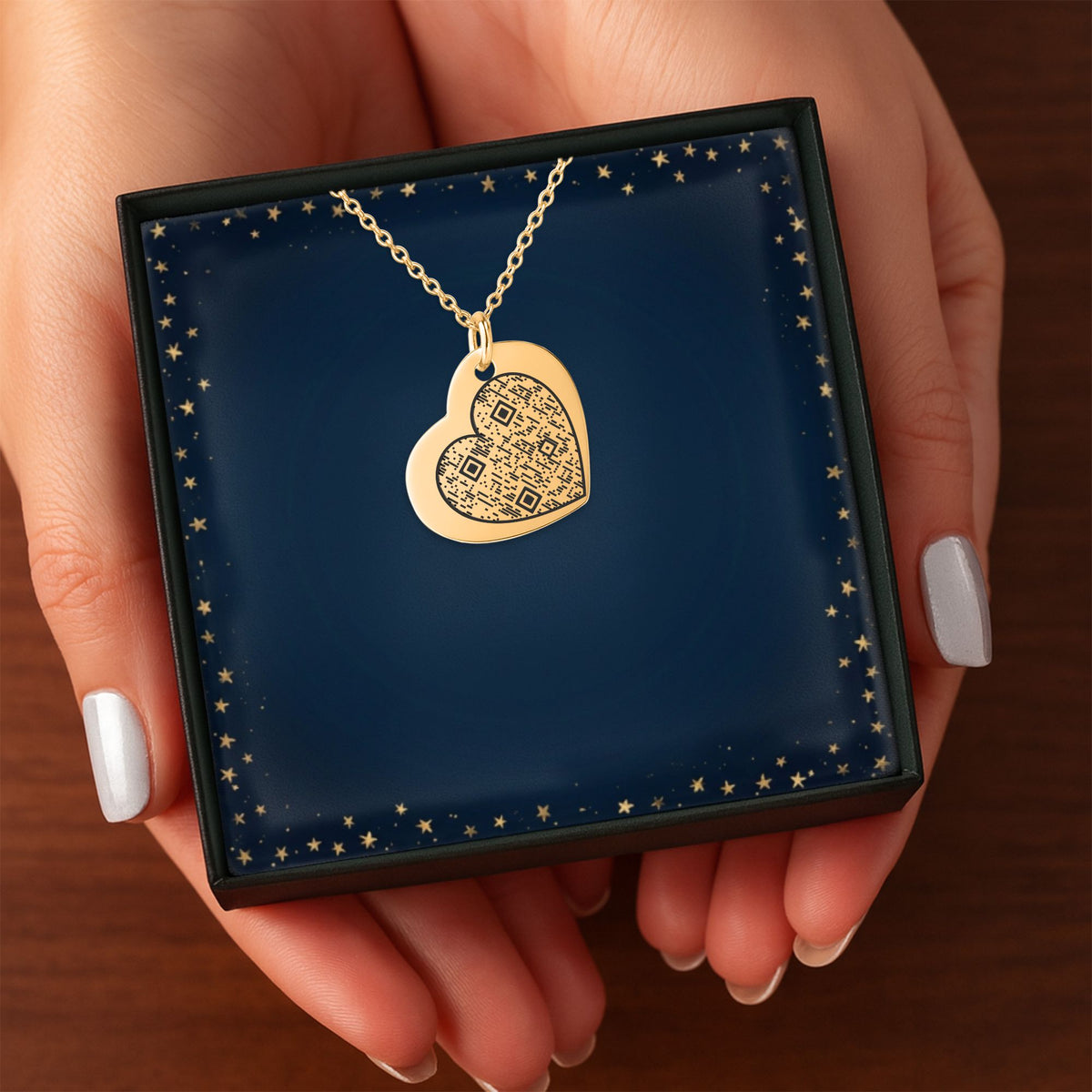 Collier Cœur gravé – QR code de votre histoire
