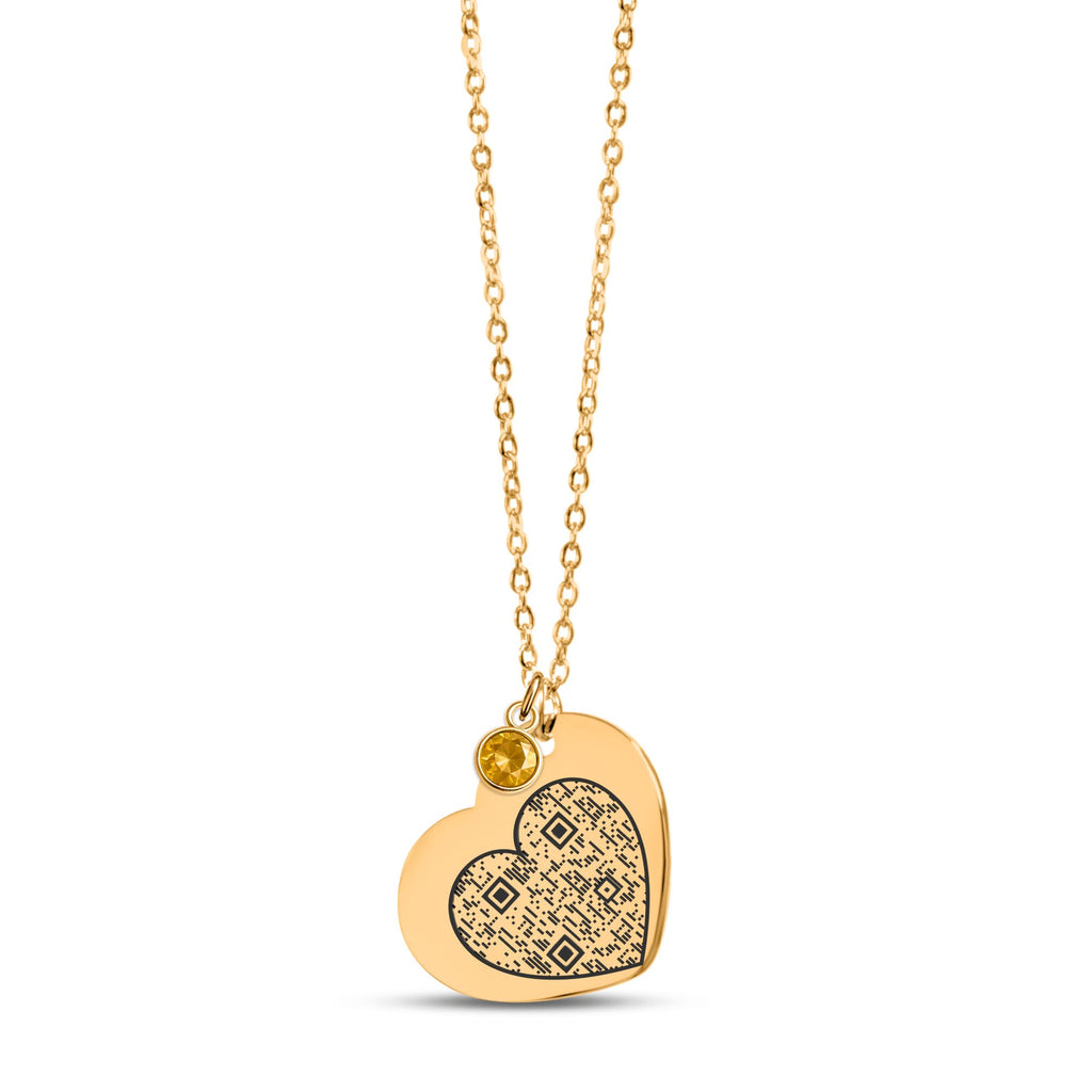 Collier cœur avec pierre de naissance gravé, idée cadeau Saint-Valentin ou anniversaire