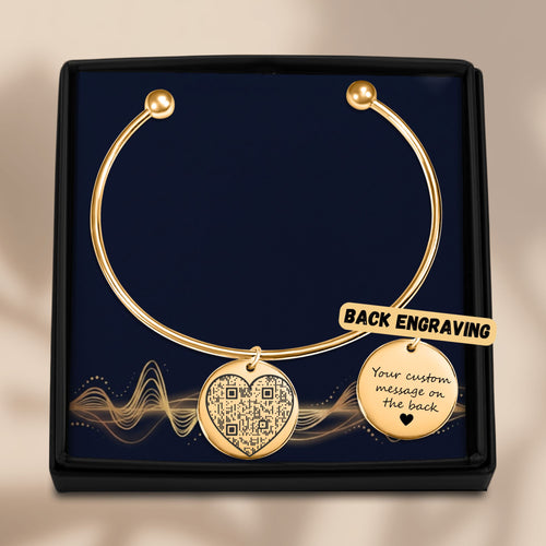 Bracelet jonc QR code, cadeau personnalisé pour couple