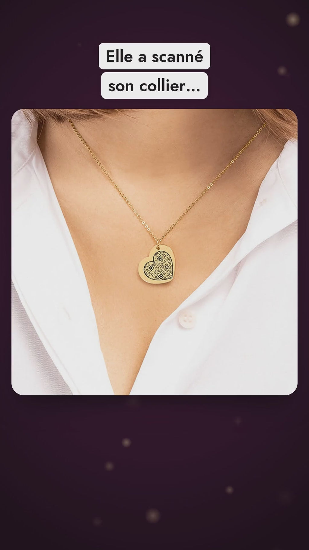 Collier Cœur gravé – QR code de votre histoire